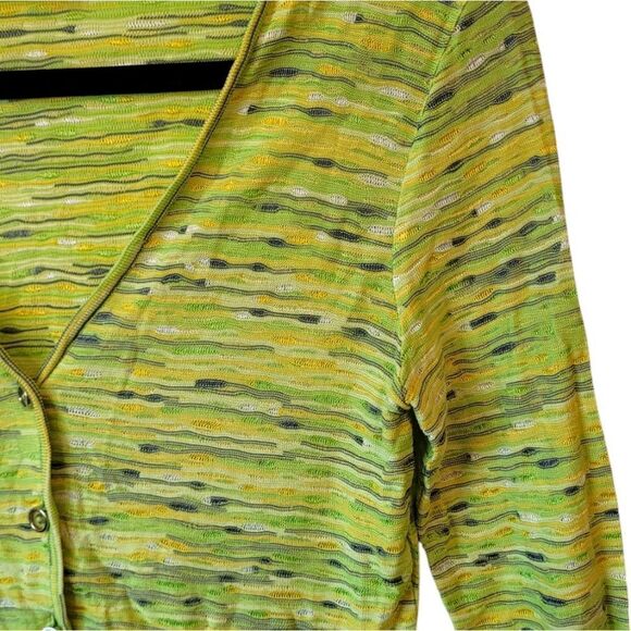 Vintage Escada Vibrant Textured Y2K Green Button-Up Cardigan - Picture 6 of 7
